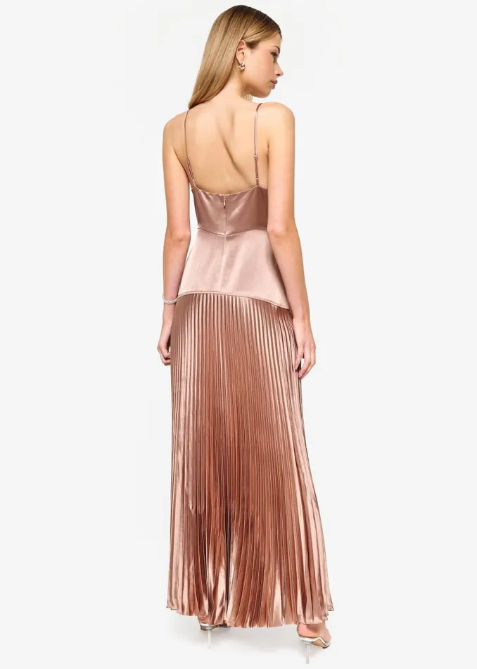 CAMI NYC Dresses Women Jennelyn Pleated Gown Mink