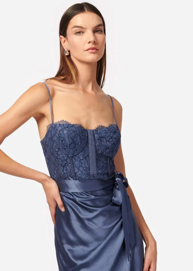 CAMI NYC Dresses Women Tricia Corset Dress Stonewash