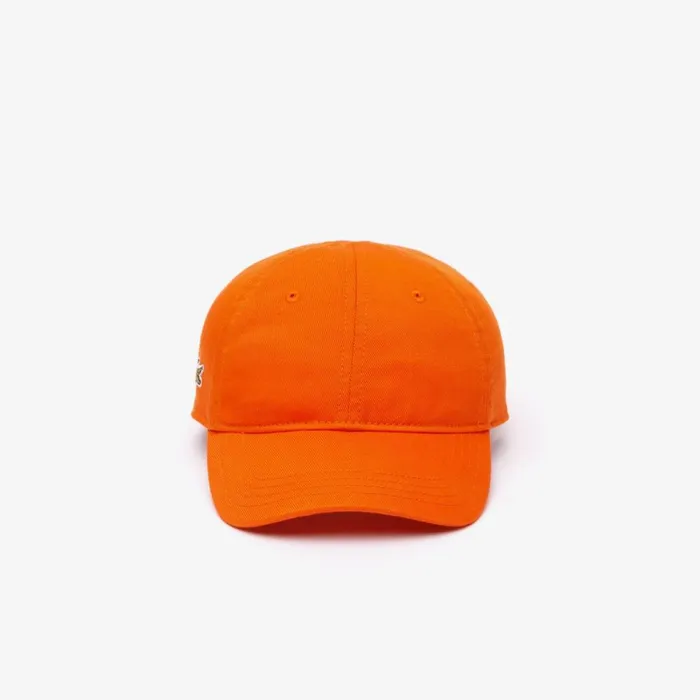 Caps and Hats MenKids Lacoste Kids039 Solid Gabardine Cap Sunrise Orange Sji