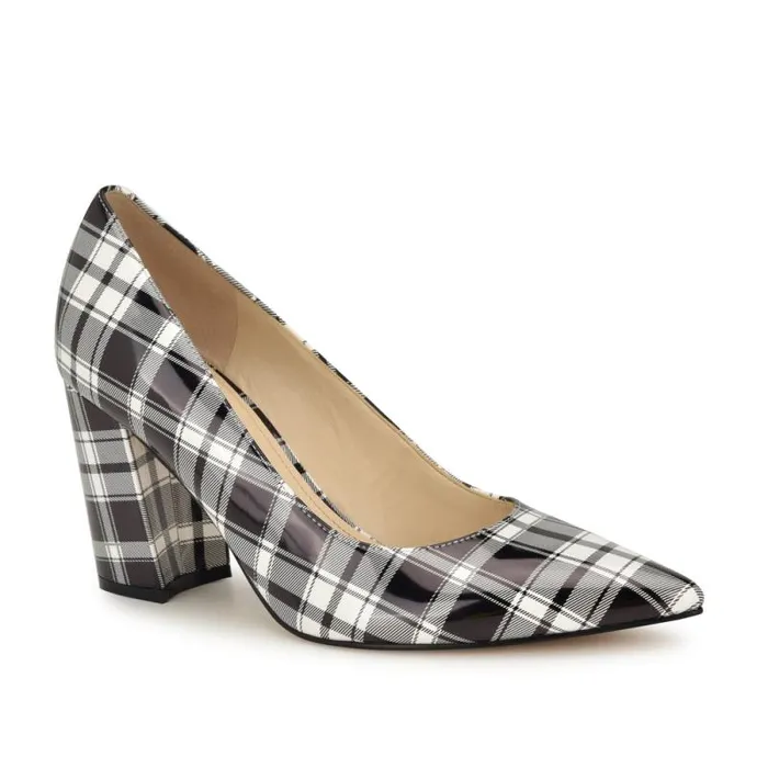 Cara Dress Pumps Blackwhite Patent Plaid Women Nine West Heels Cara Dress Pumps Blackwhite Patent Plaid Women Nine West Heels