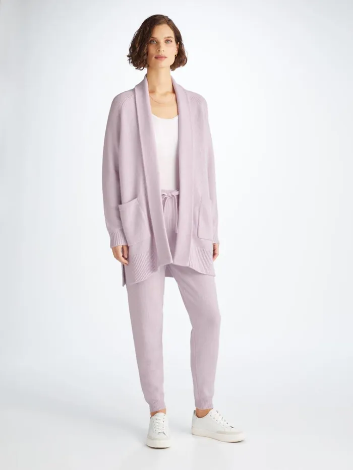 Cashmere Cardigans Women Derek Rose Cardigan Nina Cashmere Lilac