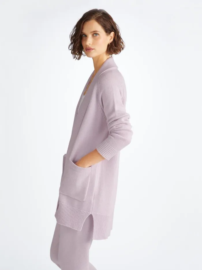 Cashmere Cardigans Women Derek Rose Cardigan Nina Cashmere Lilac