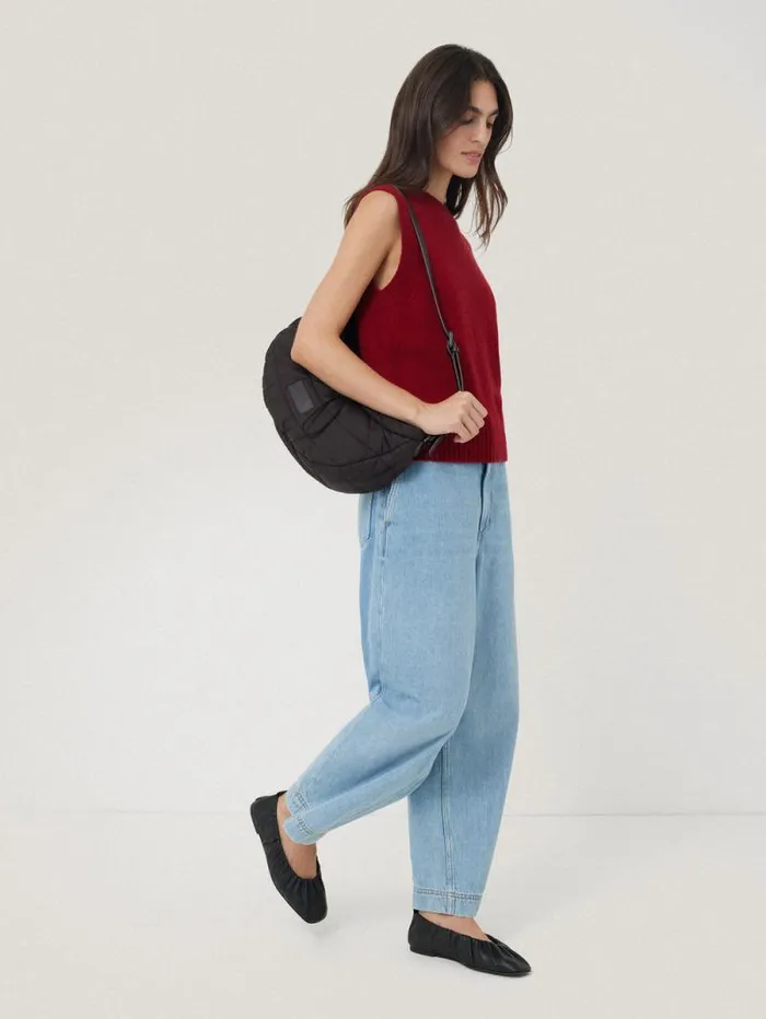 Cashmere Crew Neck Tank Red Women Jigsaw Knitwear and Cashmere