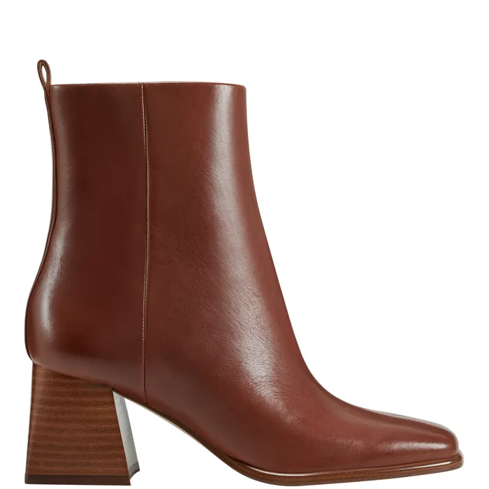 Casual Boots Women Floria Square Toe Bootie Tan Leather Marc Fisher