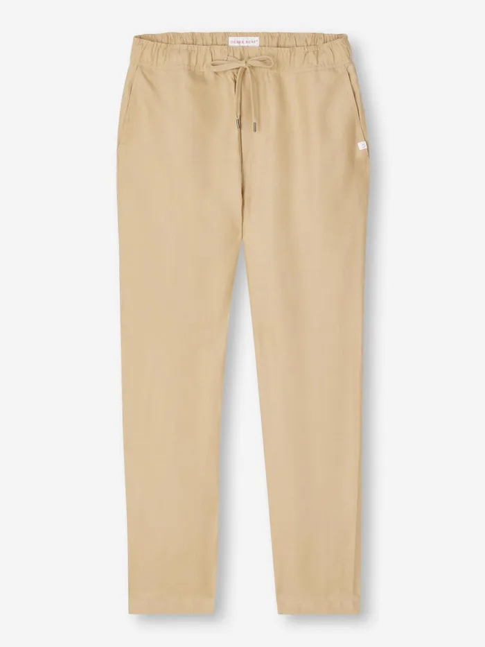 Casual Pants Men Derek Rose Pants Sydney Linen Sand