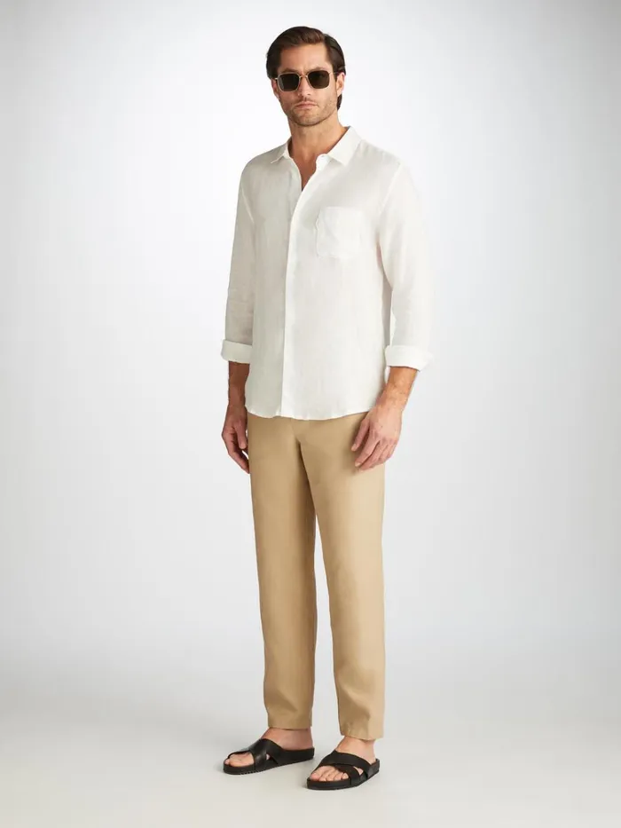 Casual Pants Men Derek Rose Pants Sydney Linen Sand