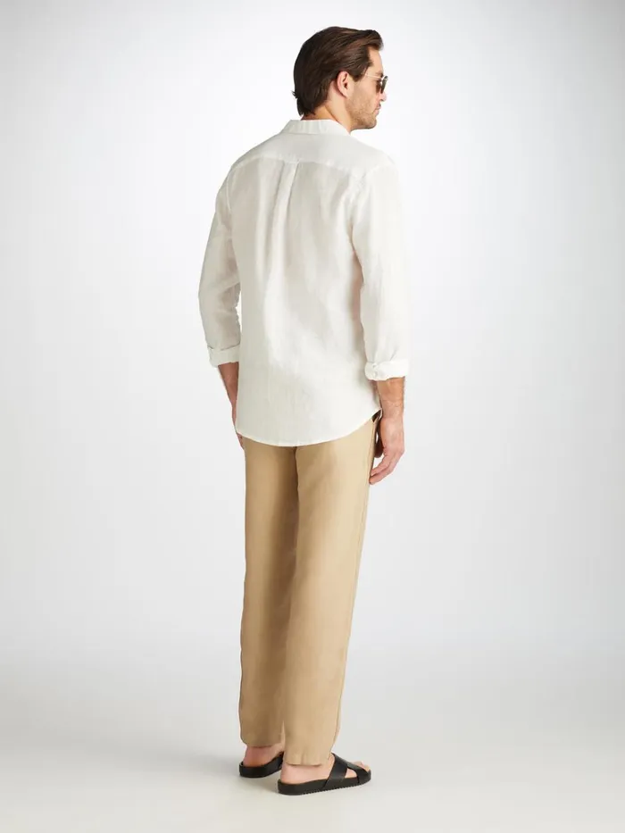 Casual Pants Men Derek Rose Pants Sydney Linen Sand
