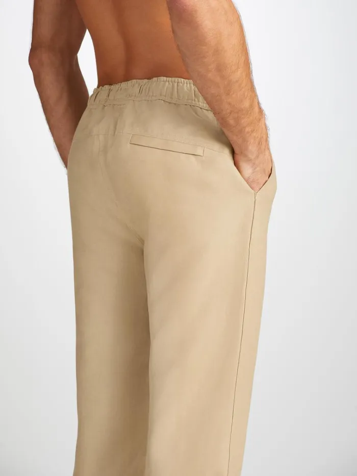 Casual Pants Men Derek Rose Pants Sydney Linen Sand