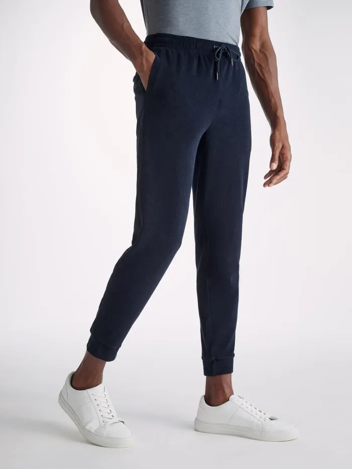 Casual Pants Men Derek Rose Sweatpants Isaac Terry Cotton Navy