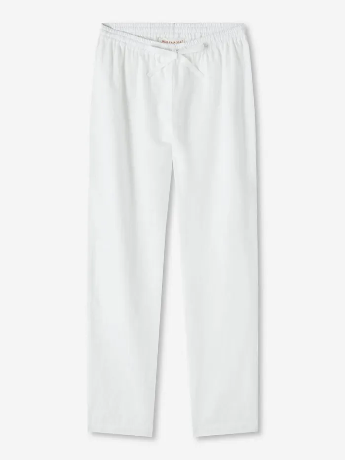 Casual Pants Women Derek Rose Trousers Vienna Linen White