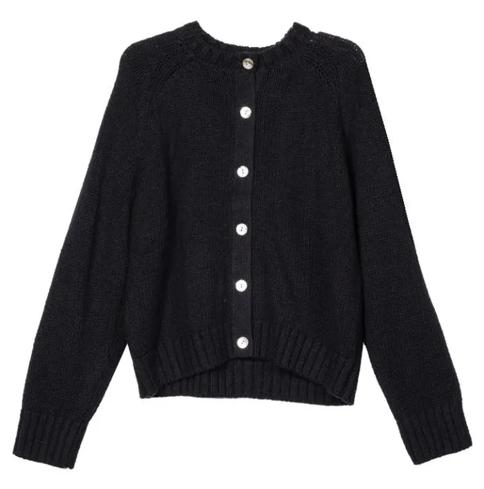 Cecile Black Cotton Cardigan PreOrder Women Ciao Lucia Cardigans