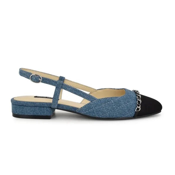 Charme Slingback Dress Flats Denimblack Women Nine West Heels