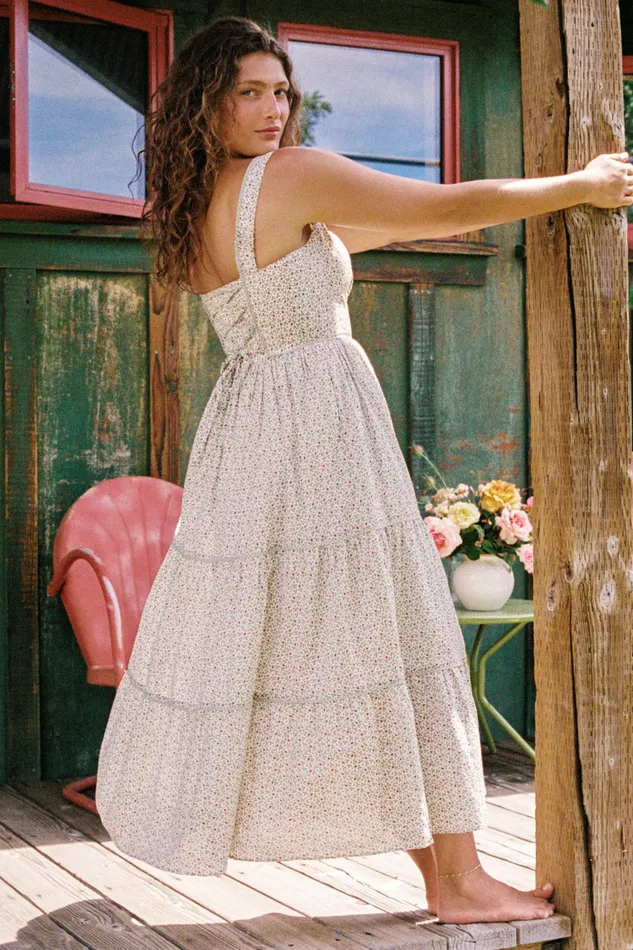 Christy Dawn Petite Sizing Women The Adele Dress Petites Creme Strawberry Christy Dawn Petite Sizing Women The Adele Dress Petites Creme Strawberry