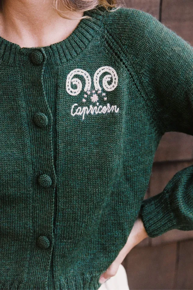 Christy Dawn The Astral Cardigan Capricorn Emerald Women Sweaters and Outerwear