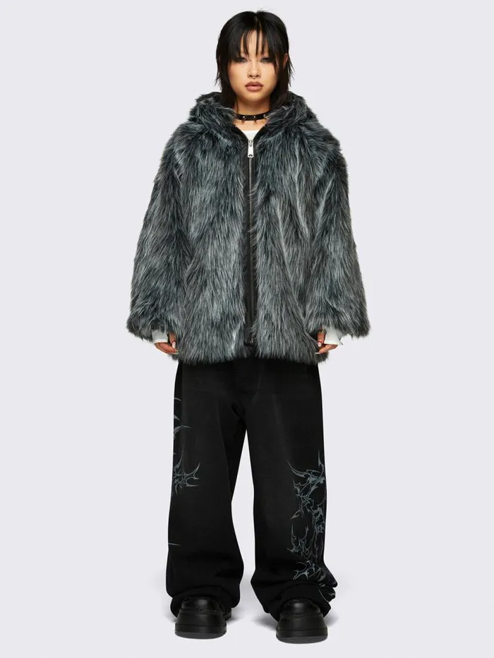 Chrome Faux Fur Jacket Women Minga London Jackets
