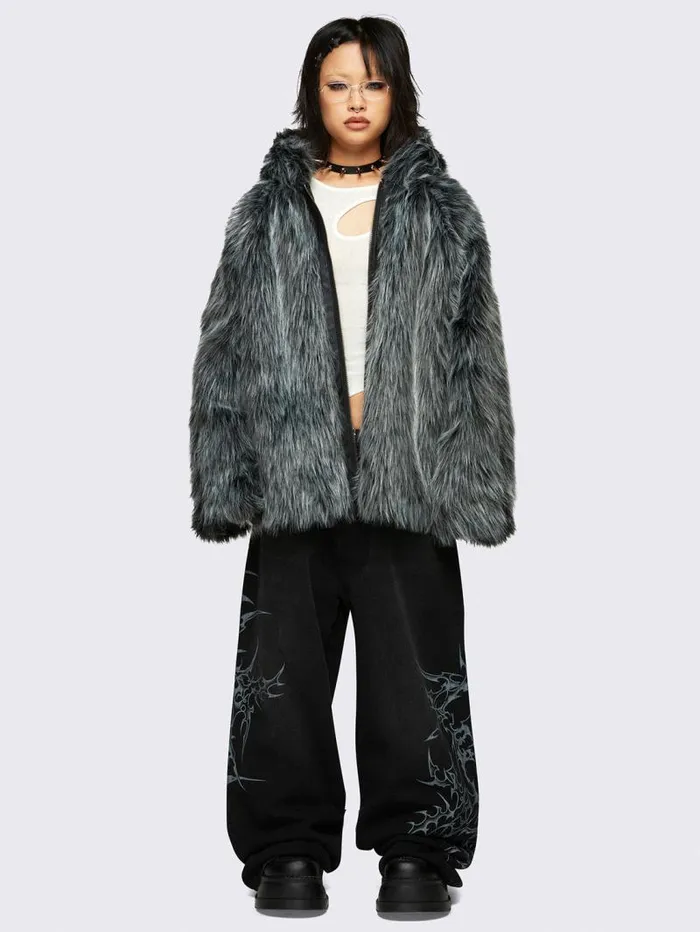 Chrome Faux Fur Jacket Women Minga London Jackets