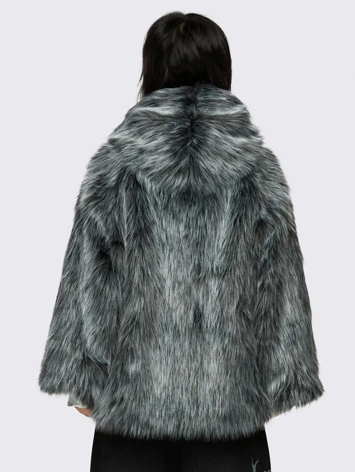 Chrome Faux Fur Jacket Women Minga London Jackets