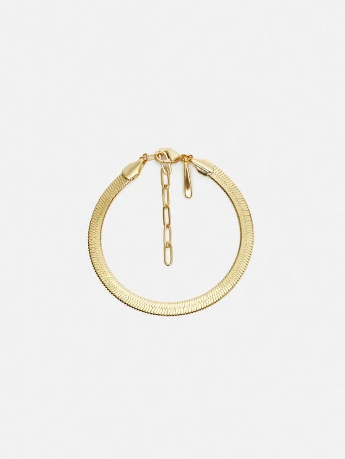 Chunky Snake Chain Bracelet Gold Women Jigsaw Jewellery
