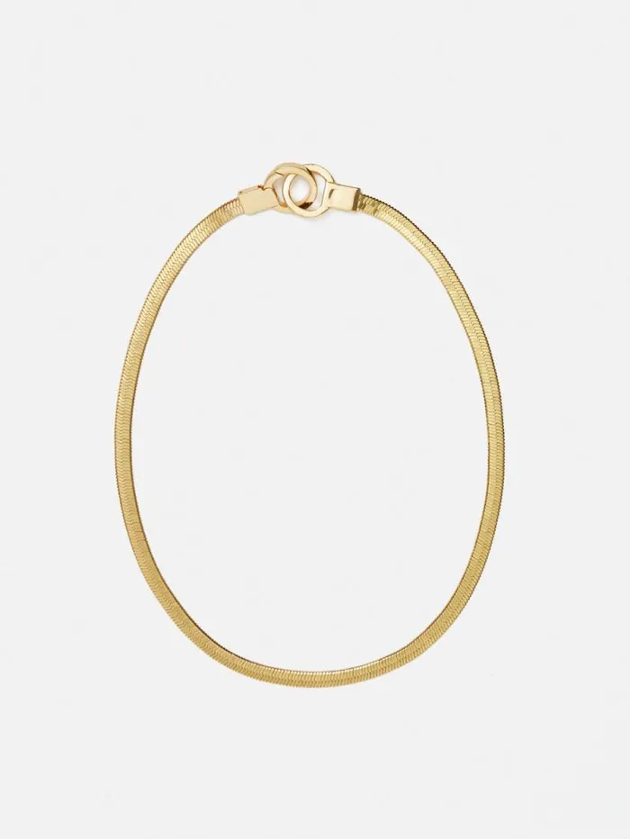 Chunky Snake Chain Necklace Gold Women Jigsaw Party