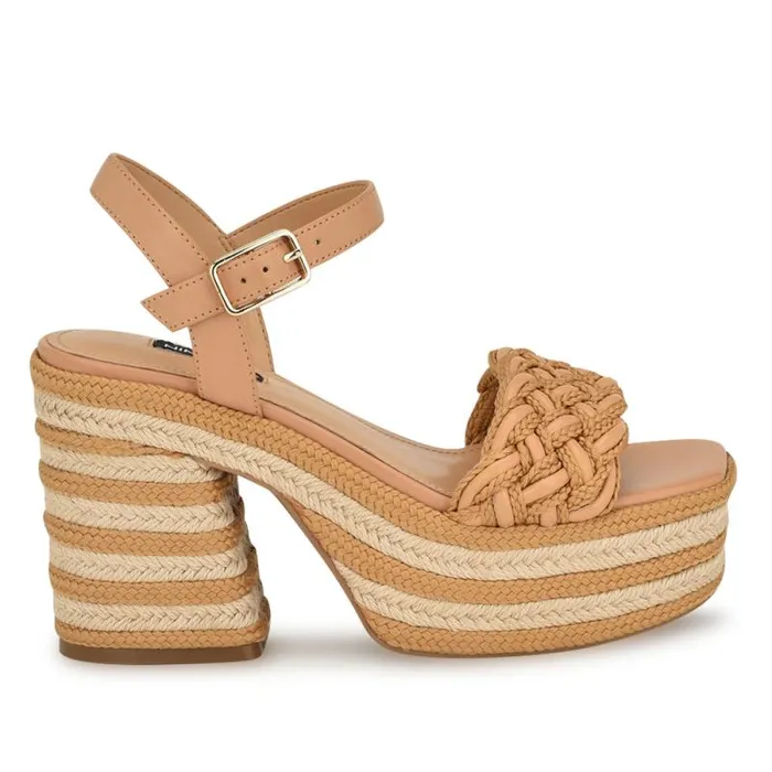 Cinka Woven Platform Sandals Light Natural Women Nine West Sandals