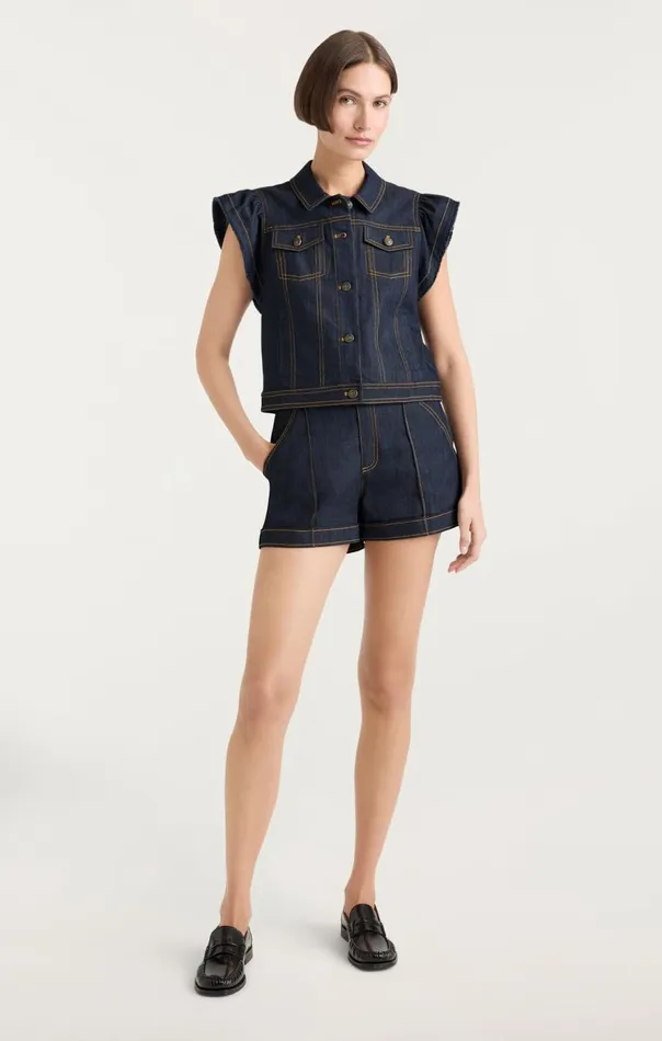 Cinq Sept Adley Vest Indigo Women Jackets