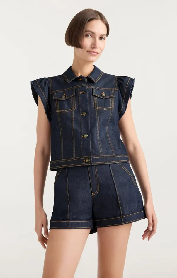Cinq Sept Adley Vest Indigo Women Jackets