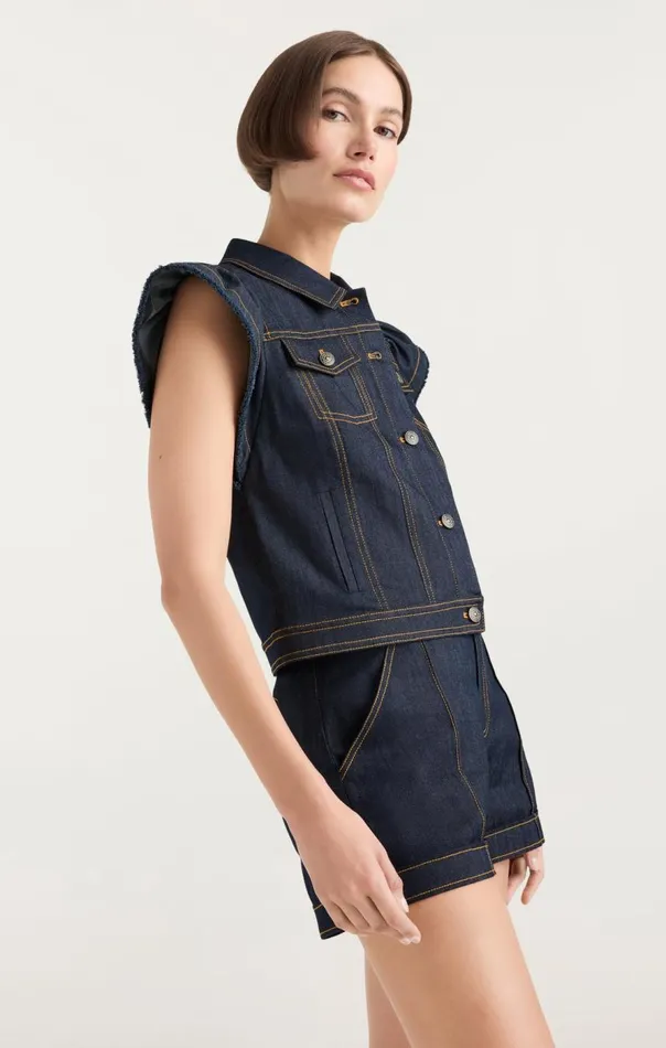 Cinq Sept Adley Vest Indigo Women Jackets