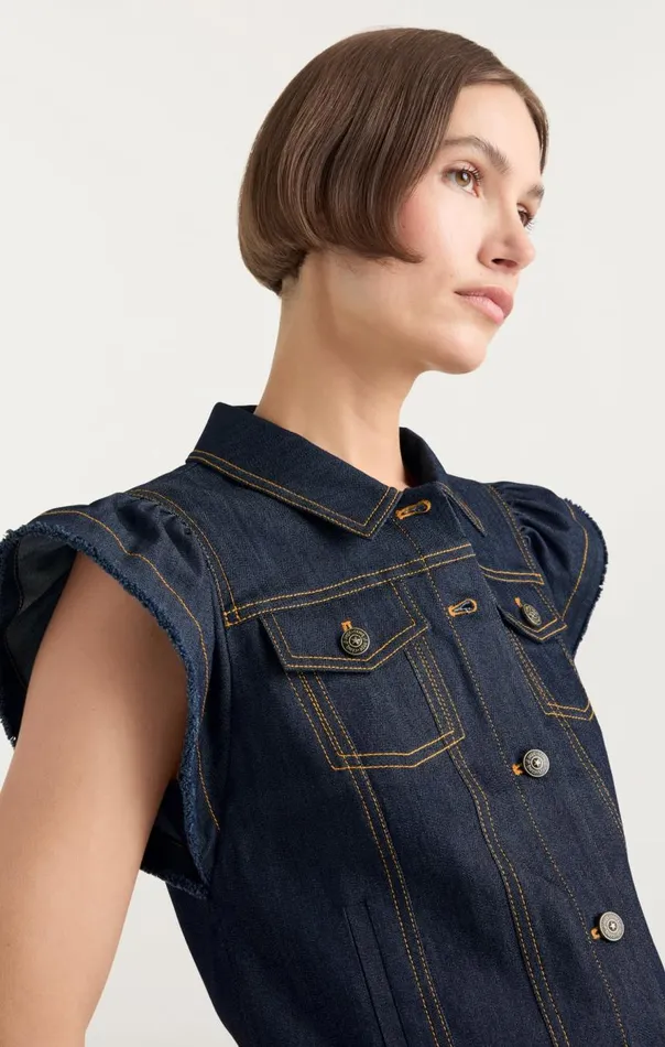 Cinq Sept Adley Vest Indigo Women Jackets
