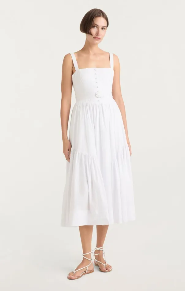 Cinq Sept Amber Dress White Women Midi