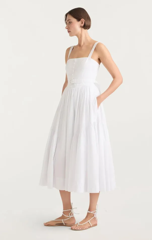 Cinq Sept Amber Dress White Women Midi