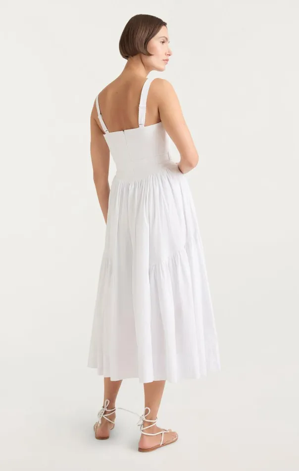 Cinq Sept Amber Dress White Women Midi