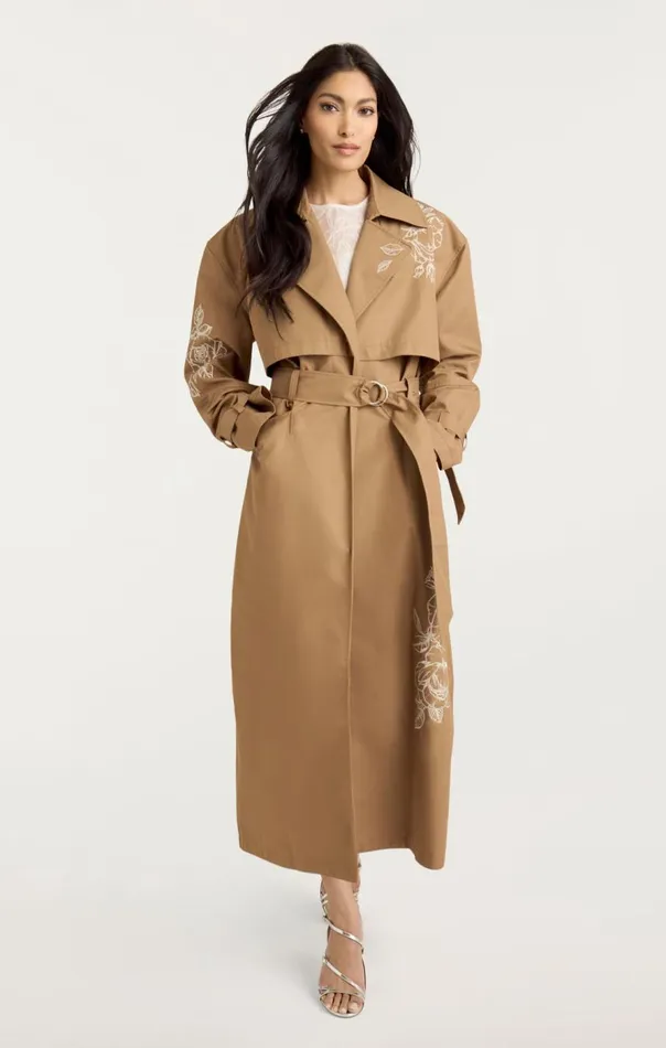 Cinq Sept Astrid Trench Khakisilver Women Jackets