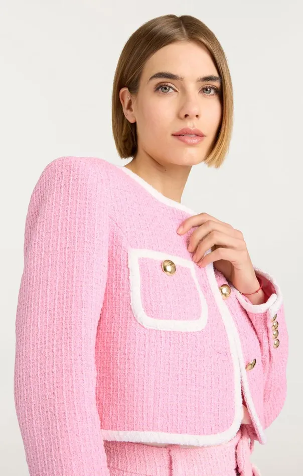 Cinq Sept Contrast Auden Jacket Flamingowhite Women Jackets