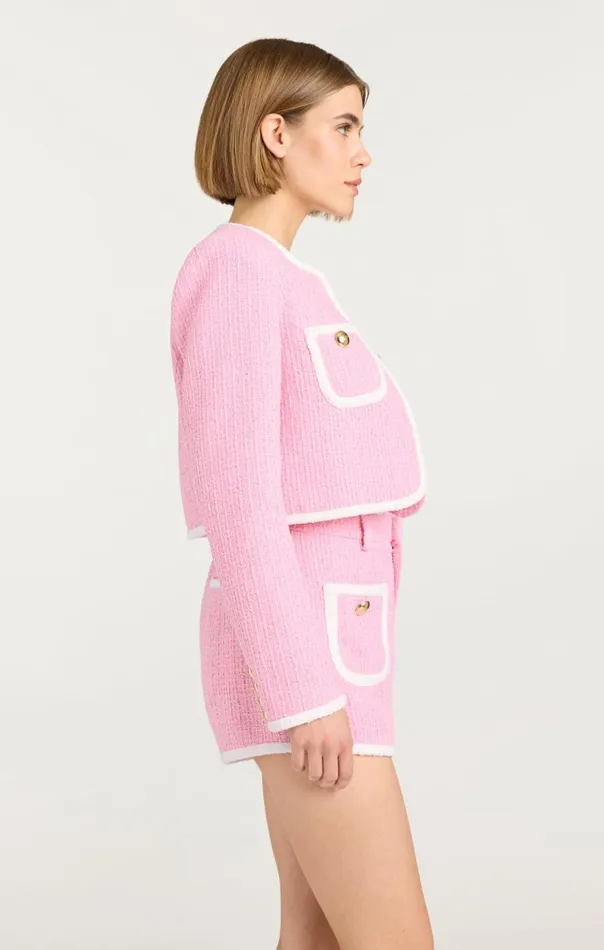 Cinq Sept Contrast Auden Jacket Flamingowhite Women Jackets