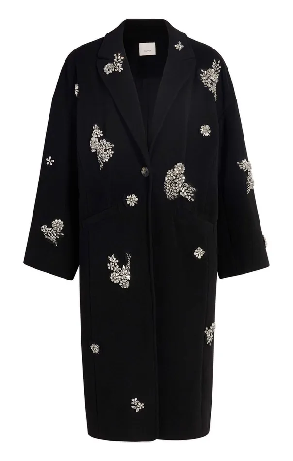 Cinq Sept Crystal Ivy Gravis Coat Black Women Jackets
