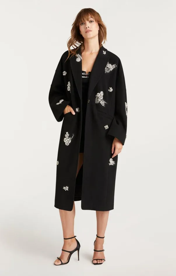 Cinq Sept Crystal Ivy Gravis Coat Black Women Jackets