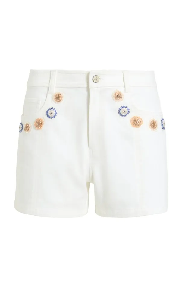 Cinq Sept Ditsy Dots Brea Short White Women Shorts