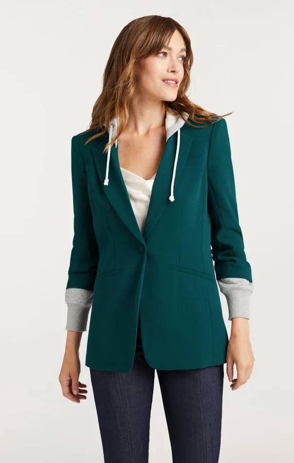 Cinq Sept Hooded Khloe Jacket Greenonyx Women Blazers