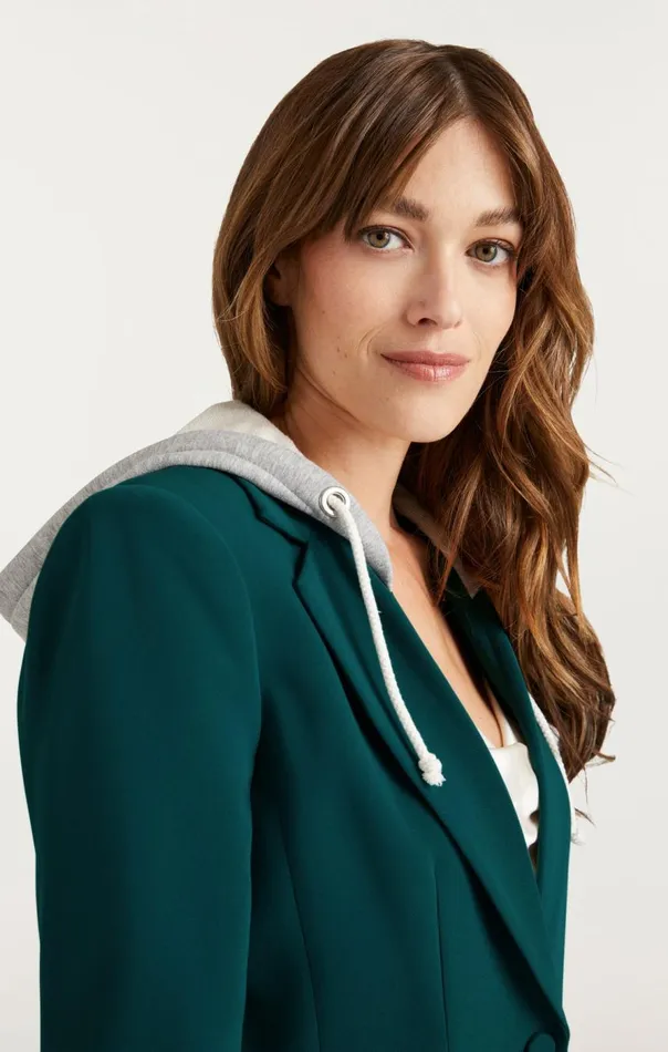 Cinq Sept Hooded Khloe Jacket Greenonyx Women Blazers