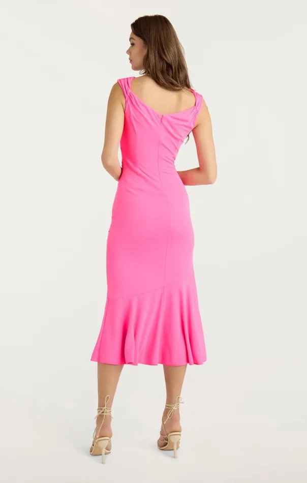 Cinq Sept Julieta Dress Electricpink Women Midi