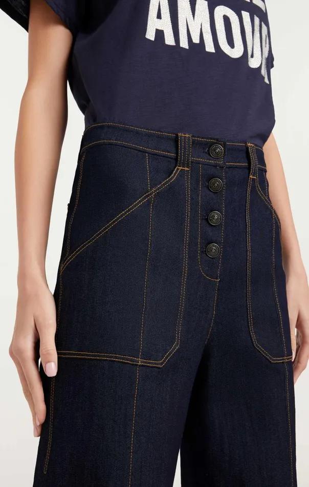 Cinq Sept Long Benji Pant Indigo Women Pants