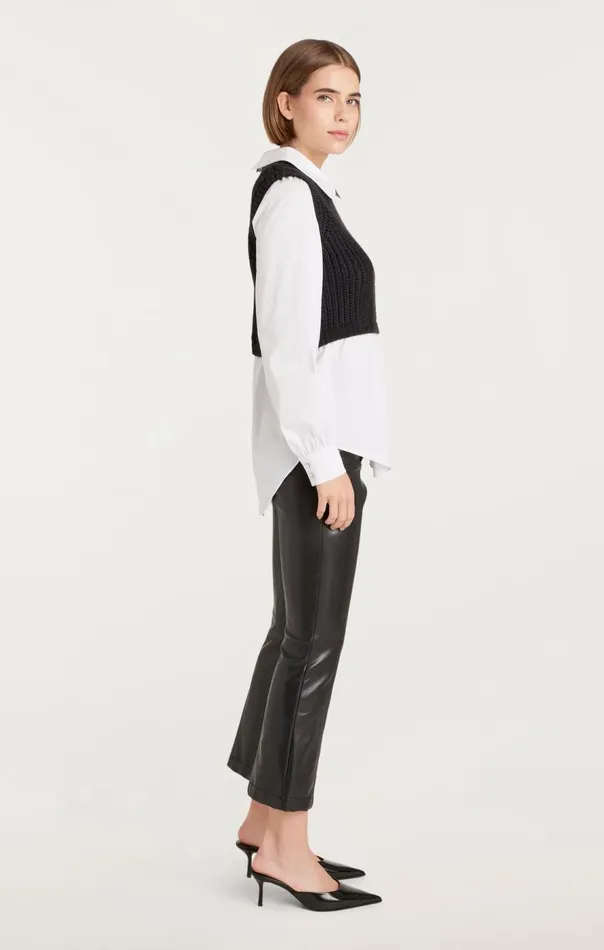 Cinq Sept Mara Shaker Pullover Black Women Long Sleeve Tops