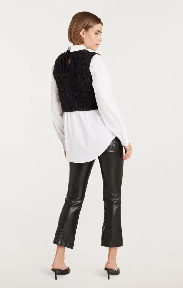 Cinq Sept Mara Shaker Pullover Black Women Long Sleeve Tops