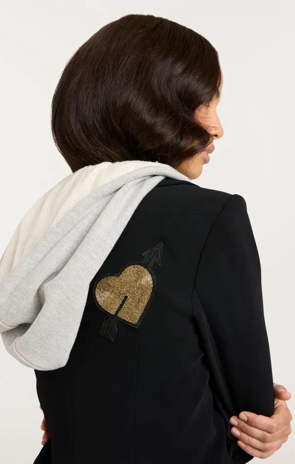 Cinq Sept Nebula Embellished Hooded Khloe Blazer Blackmulti Women Blazers