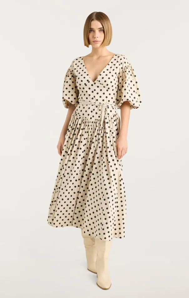 Cinq Sept Stassie Dress Polkadotgardeniablack Women Midi