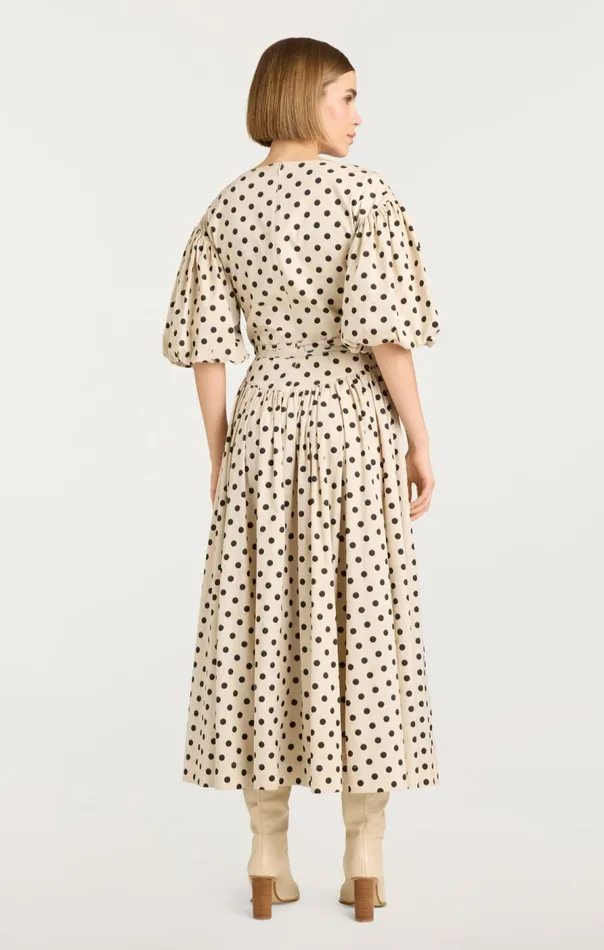 Cinq Sept Stassie Dress Polkadotgardeniablack Women Midi