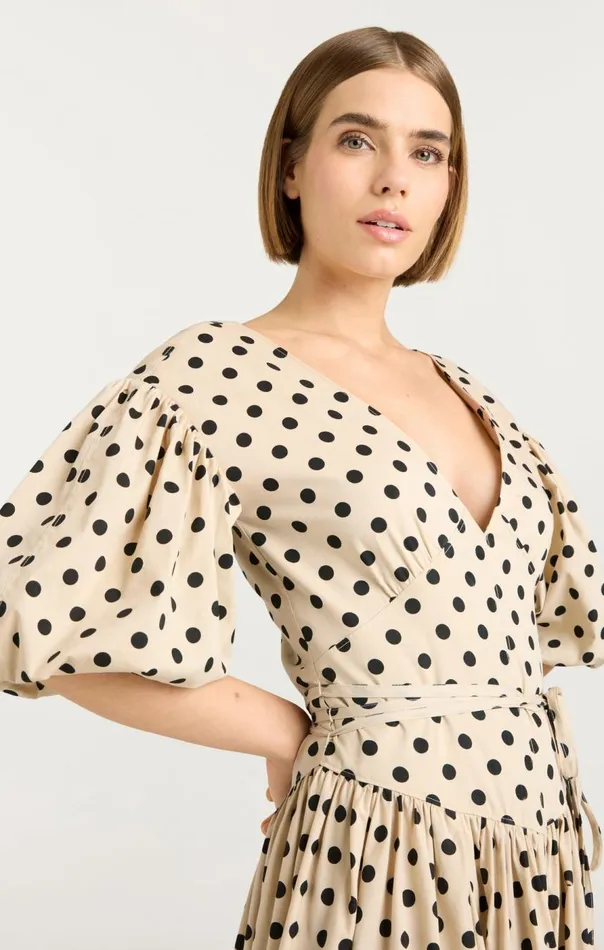 Cinq Sept Stassie Dress Polkadotgardeniablack Women Midi