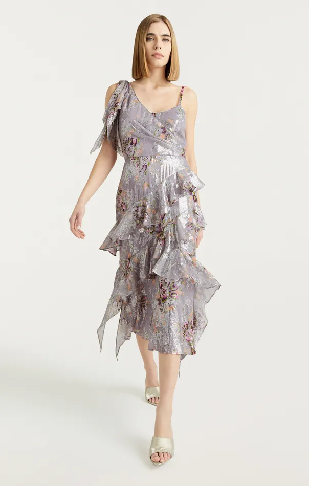 Cinq Sept Trevor Dress Greymulti Women Midi