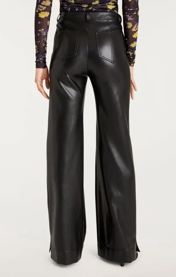 Cinq Sept Vegan Leather Long Benji Pant Black Women Pants
