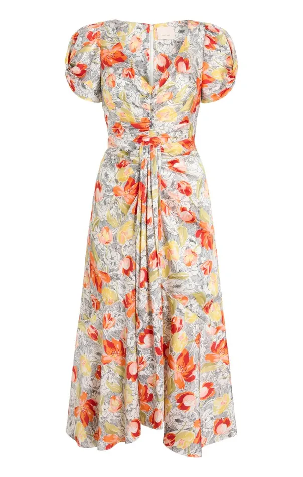 Cinq Sept Walker Dress Lineworkfloralivorymulti Women Midi